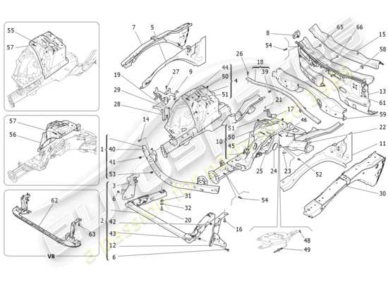 a part diagram from the Maserati Ghibli (2017 onwards) parts catalogue