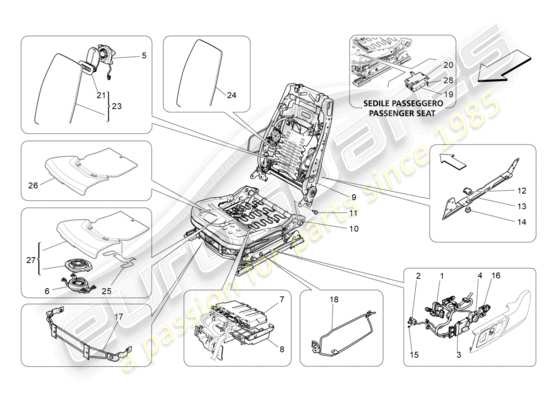 a part diagram from the Maserati Ghibli (2017 onwards) parts catalogue