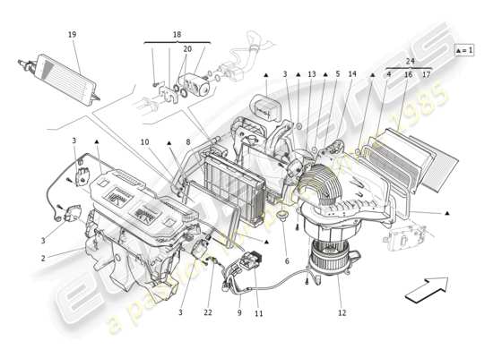 a part diagram from the Maserati Ghibli (2017 onwards) parts catalogue