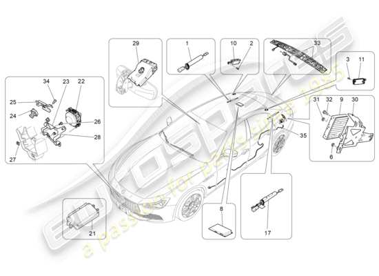 a part diagram from the Maserati Ghibli (2017 onwards) parts catalogue