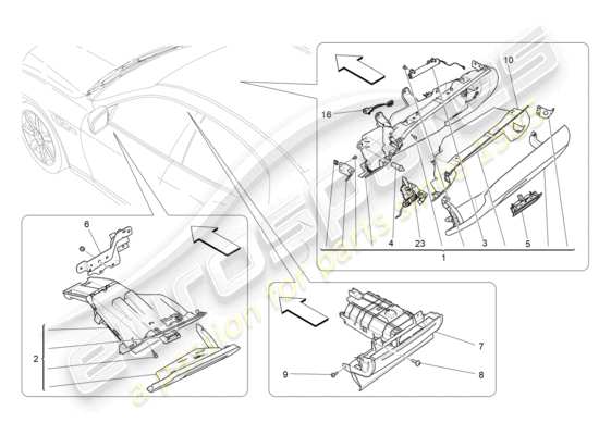 a part diagram from the Maserati Ghibli (2017 onwards) parts catalogue