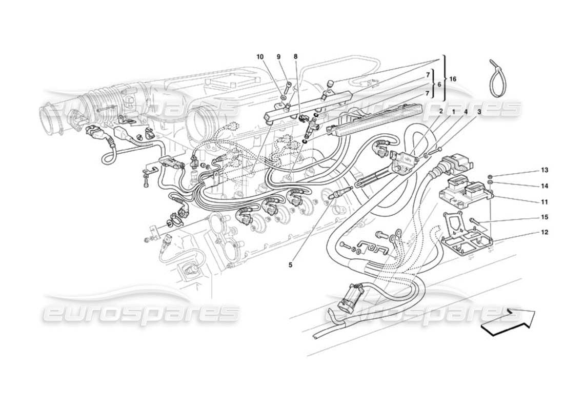 Ferrari 360 Challenge (2000) injection device - ignition Parts Diagram