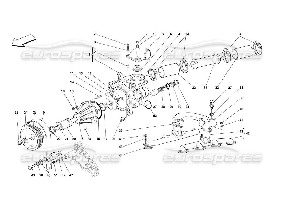 Ferrari 360 Challenge (2000) WATER PUMP Parts Diagram