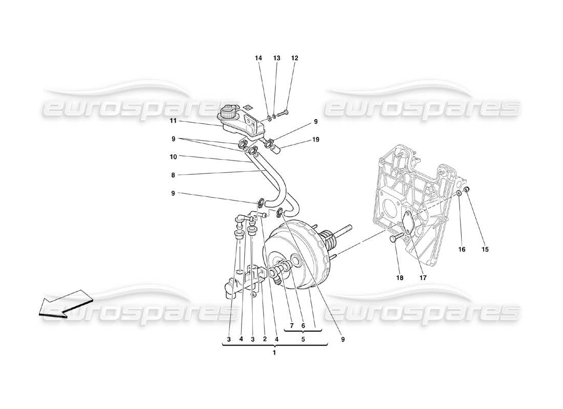 Ferrari 360 Challenge (2000) Brakes Hydraulic Controls Parts Diagram