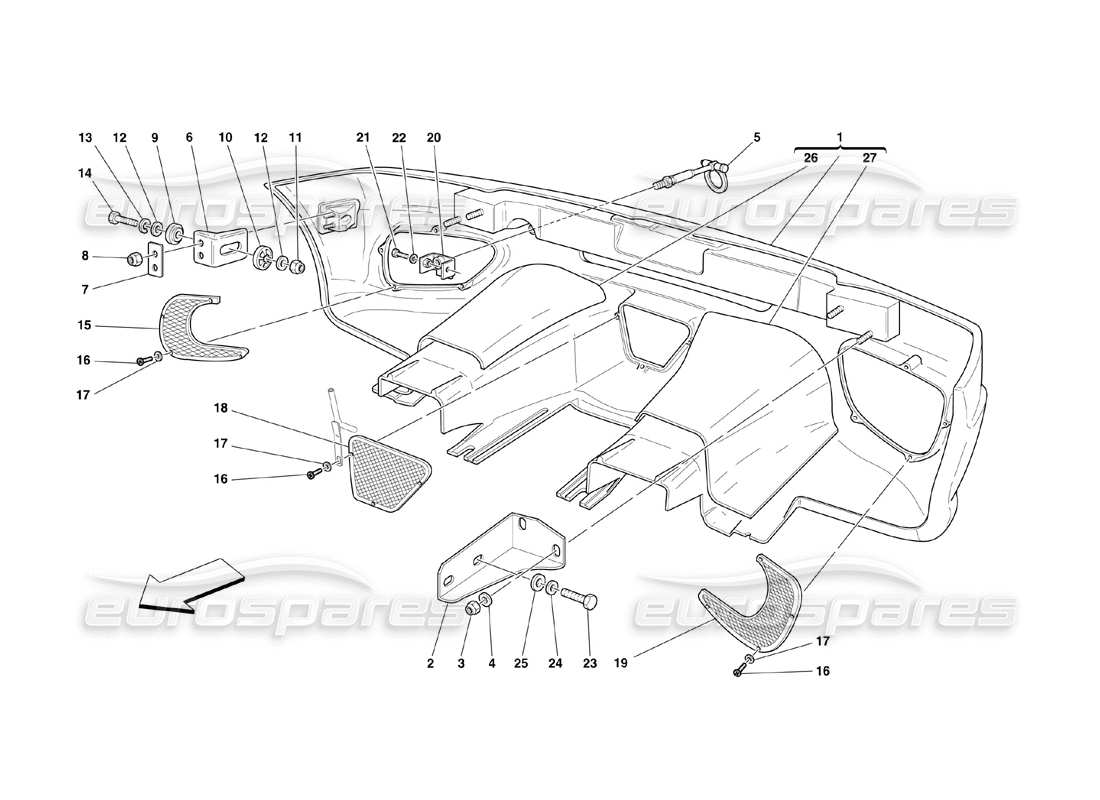 Ferrari 360 Challenge (2000) REAR BUMPER Parts Diagram