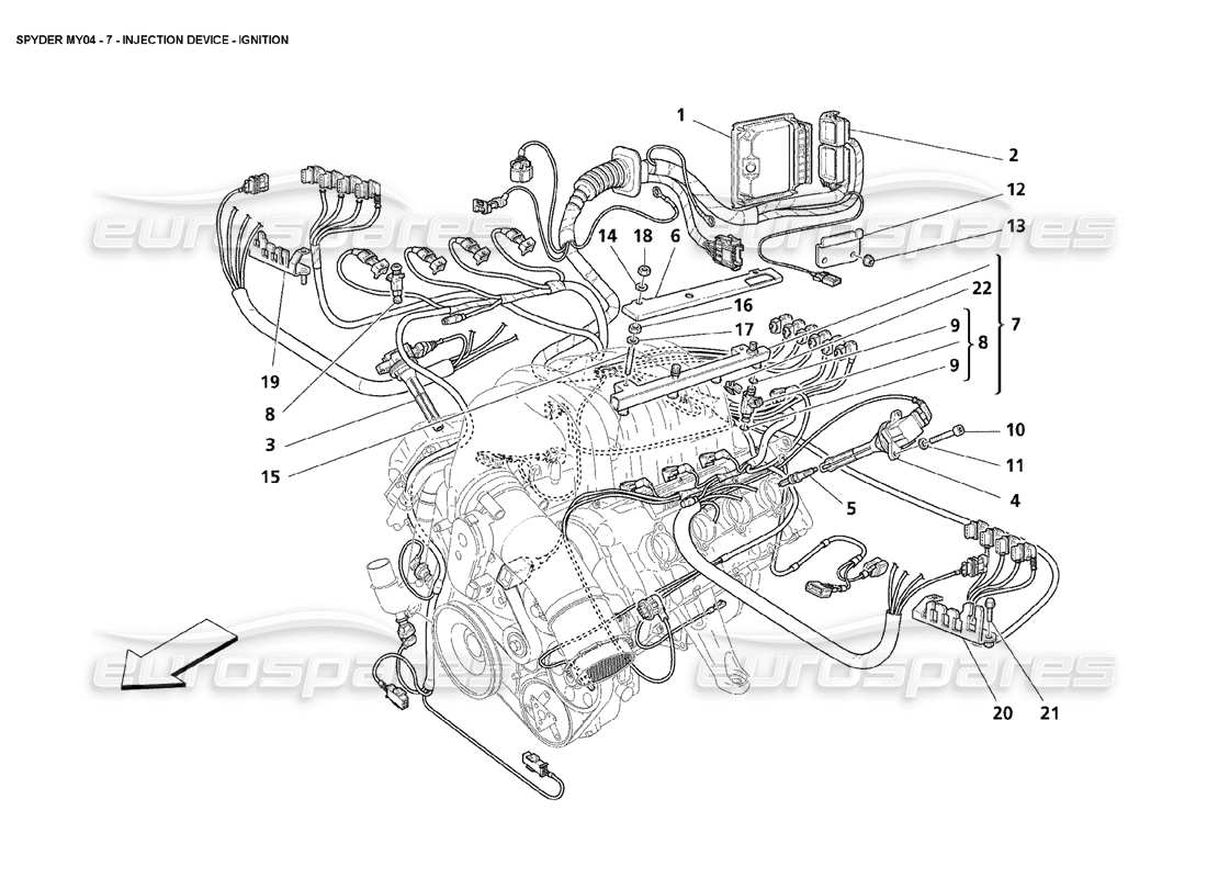 Maserati 4200 Spyder (2004) injection device ignition Parts Diagram