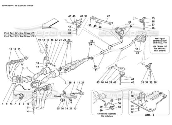 a part diagram from the Maserati 4200 parts catalogue