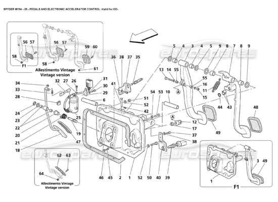 a part diagram from the Maserati 4200 Spyder (2004) parts catalogue