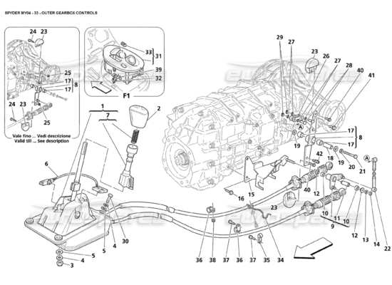 a part diagram from the Maserati 4200 parts catalogue