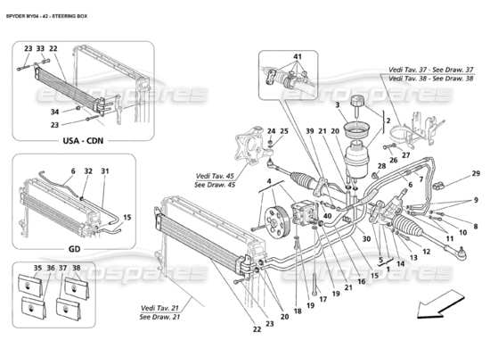 a part diagram from the Maserati 4200 parts catalogue