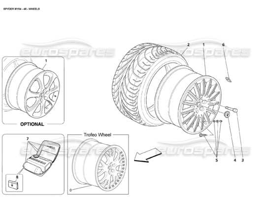 a part diagram from the Maserati 4200 Spyder (2004) parts catalogue
