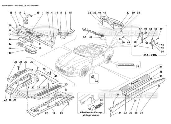 a part diagram from the Maserati 4200 Spyder (2004) parts catalogue