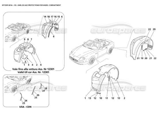 a part diagram from the Maserati 4200 Spyder (2004) parts catalogue
