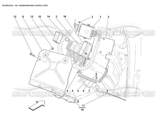 a part diagram from the Maserati 4200 Spyder (2004) parts catalogue