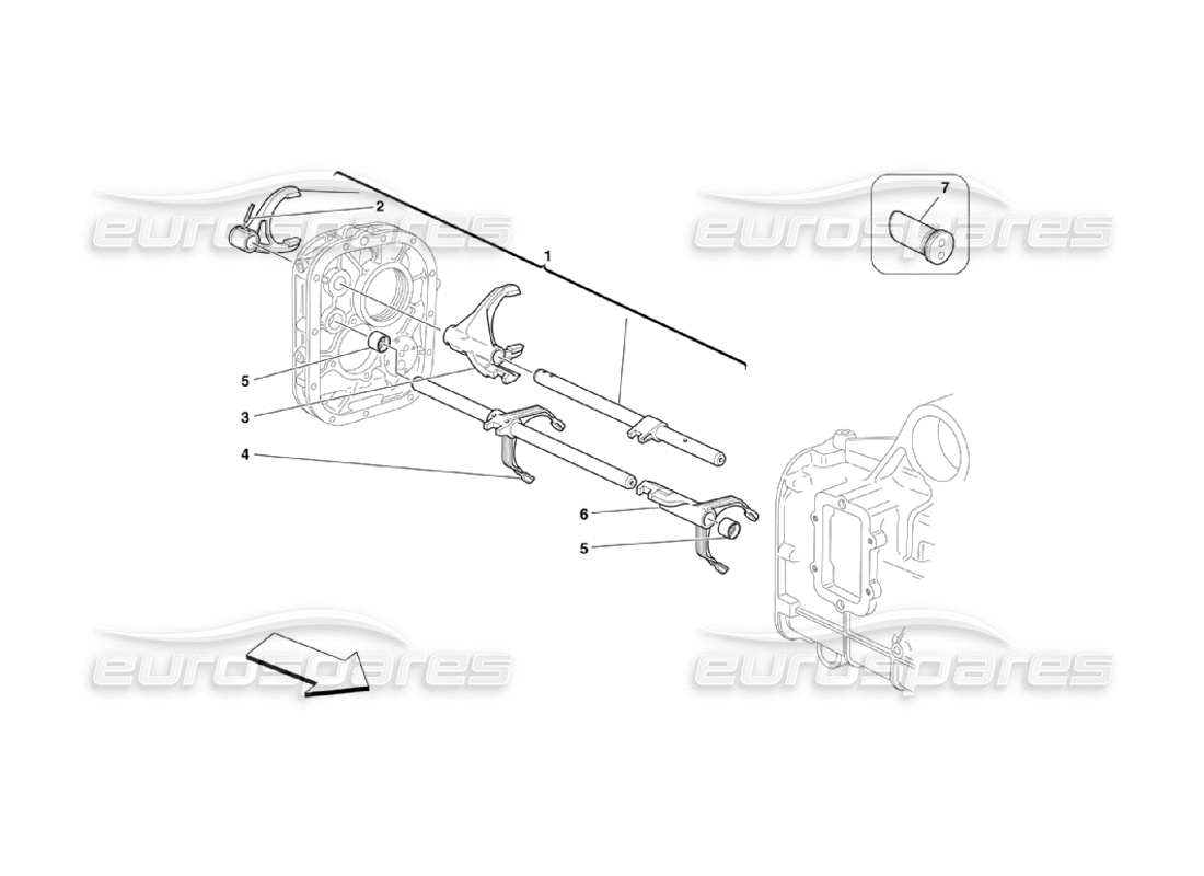 Ferrari 360 Challenge Stradale Inside Gearbox Controls Parts Diagram