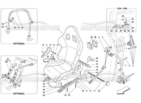 a part diagram from the Ferrari 360 Challenge Stradale parts catalogue