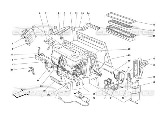 a part diagram from the Ferrari 360 Challenge Stradale parts catalogue