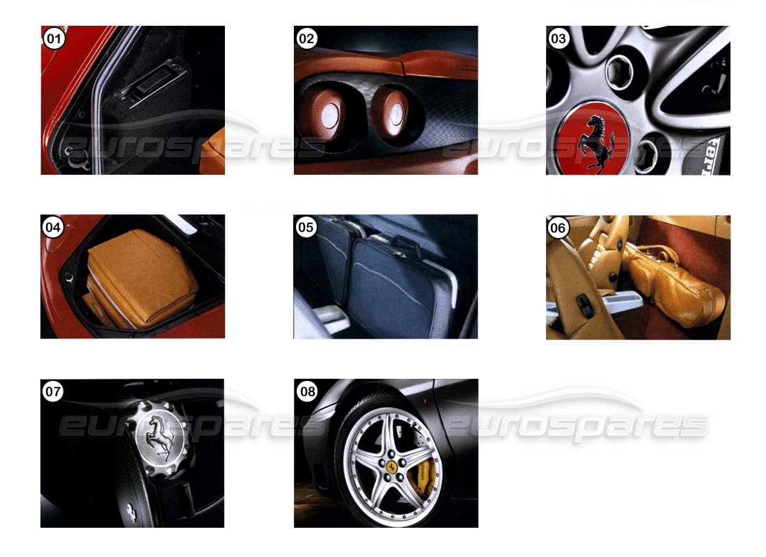 Ferrari 360 Modena accessories - style Parts Diagram