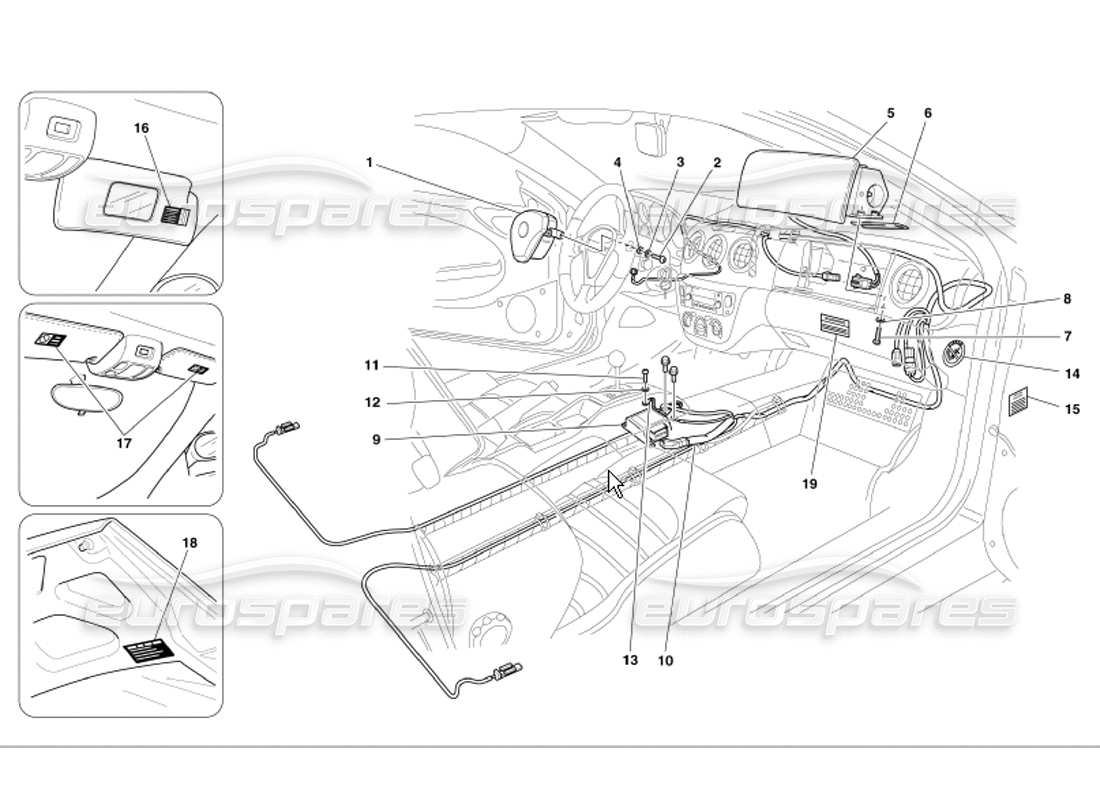 Ferrari 360 Modena Air-Bags Parts Diagram