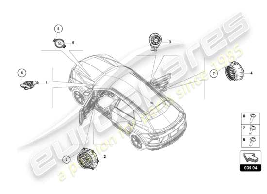 a part diagram from the Lamborghini Urus parts catalogue