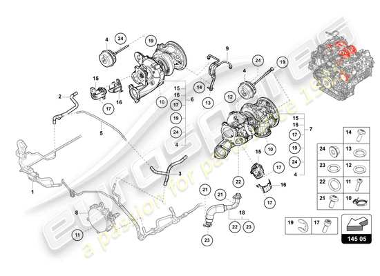 a part diagram from the Lamborghini Urus parts catalogue