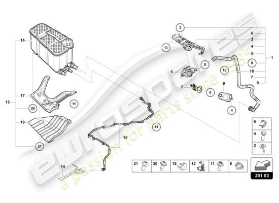 a part diagram from the Lamborghini Urus parts catalogue