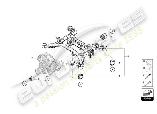 a part diagram from the Lamborghini Urus Performante (2023) parts catalogue