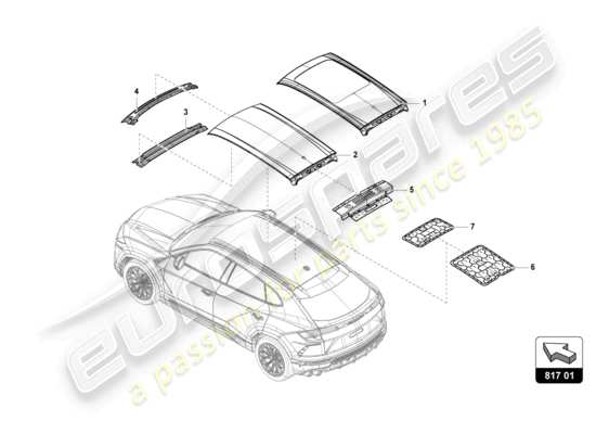 a part diagram from the Lamborghini Urus parts catalogue