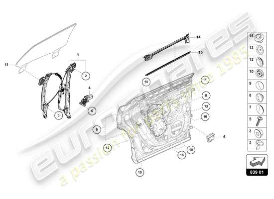 a part diagram from the Lamborghini Urus parts catalogue