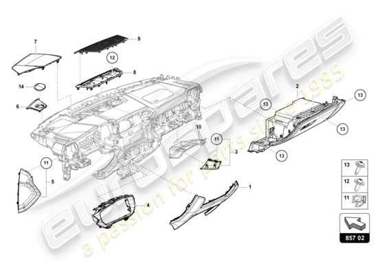 a part diagram from the Lamborghini Urus Performante (2023) parts catalogue