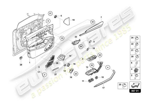 a part diagram from the Lamborghini Urus parts catalogue