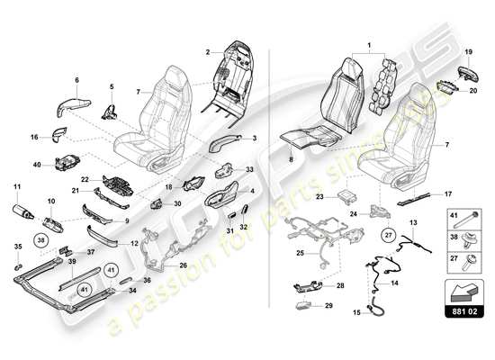 a part diagram from the Lamborghini Urus parts catalogue