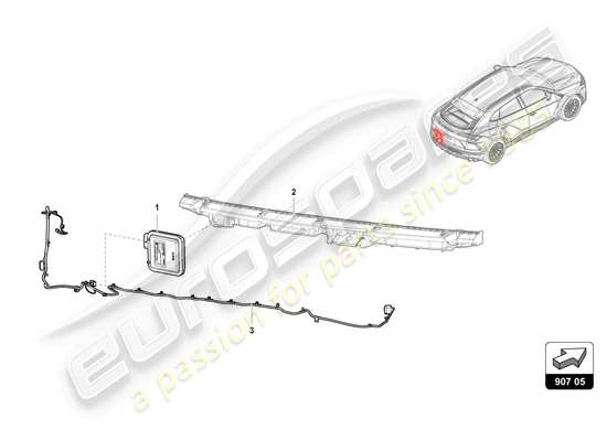 a part diagram from the Lamborghini Urus parts catalogue