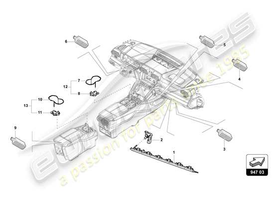 a part diagram from the Lamborghini Urus Performante (2023) parts catalogue