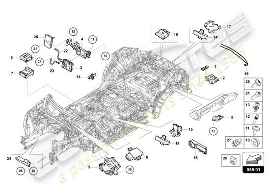 a part diagram from the Lamborghini Urus parts catalogue