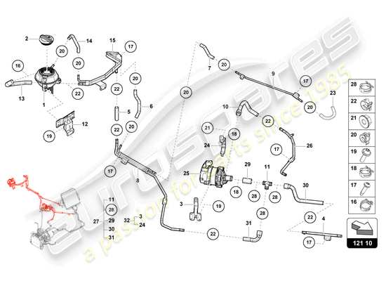 a part diagram from the Lamborghini Countach parts catalogue