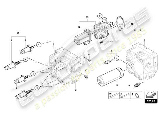 a part diagram from the Lamborghini Countach LPI 800-4 (2022) parts catalogue