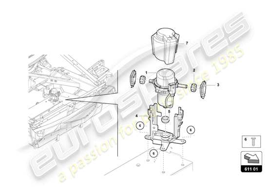 a part diagram from the Lamborghini Countach LPI 800-4 (2022) parts catalogue