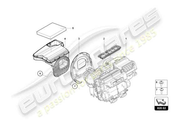 a part diagram from the Lamborghini Countach LPI 800-4 (2022) parts catalogue