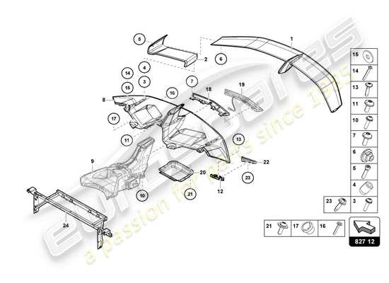 a part diagram from the Lamborghini Aventador LP770-4 SVJ parts catalogue