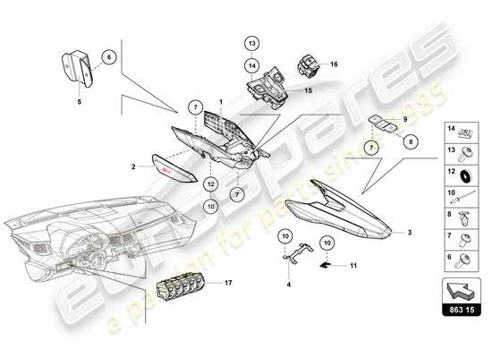 a part diagram from the Lamborghini Aventador LP770-4 SVJ parts catalogue