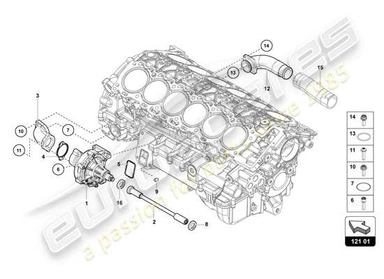 a part diagram from the Lamborghini Aventador Ultimae parts catalogue