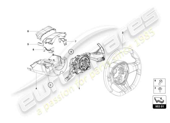 a part diagram from the Lamborghini Aventador Ultimae parts catalogue