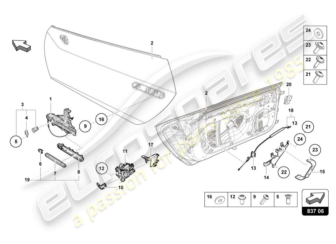 Lamborghini STO (2021) DOOR HANDLE, INNER Part Diagram