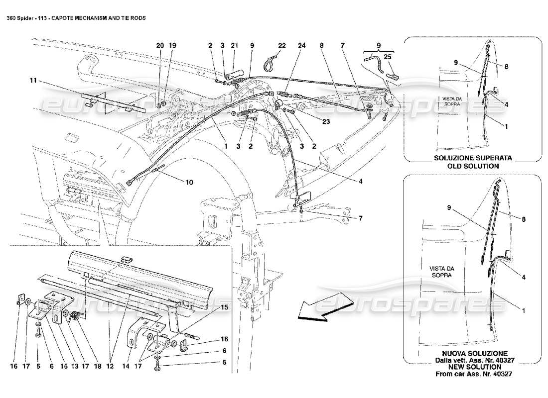 Part diagram containing part number f360frame