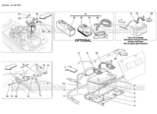 a part diagram from the Ferrari 360 Spider parts catalogue