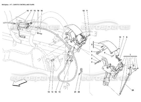 a part diagram from the Ferrari 360 Spider parts catalogue