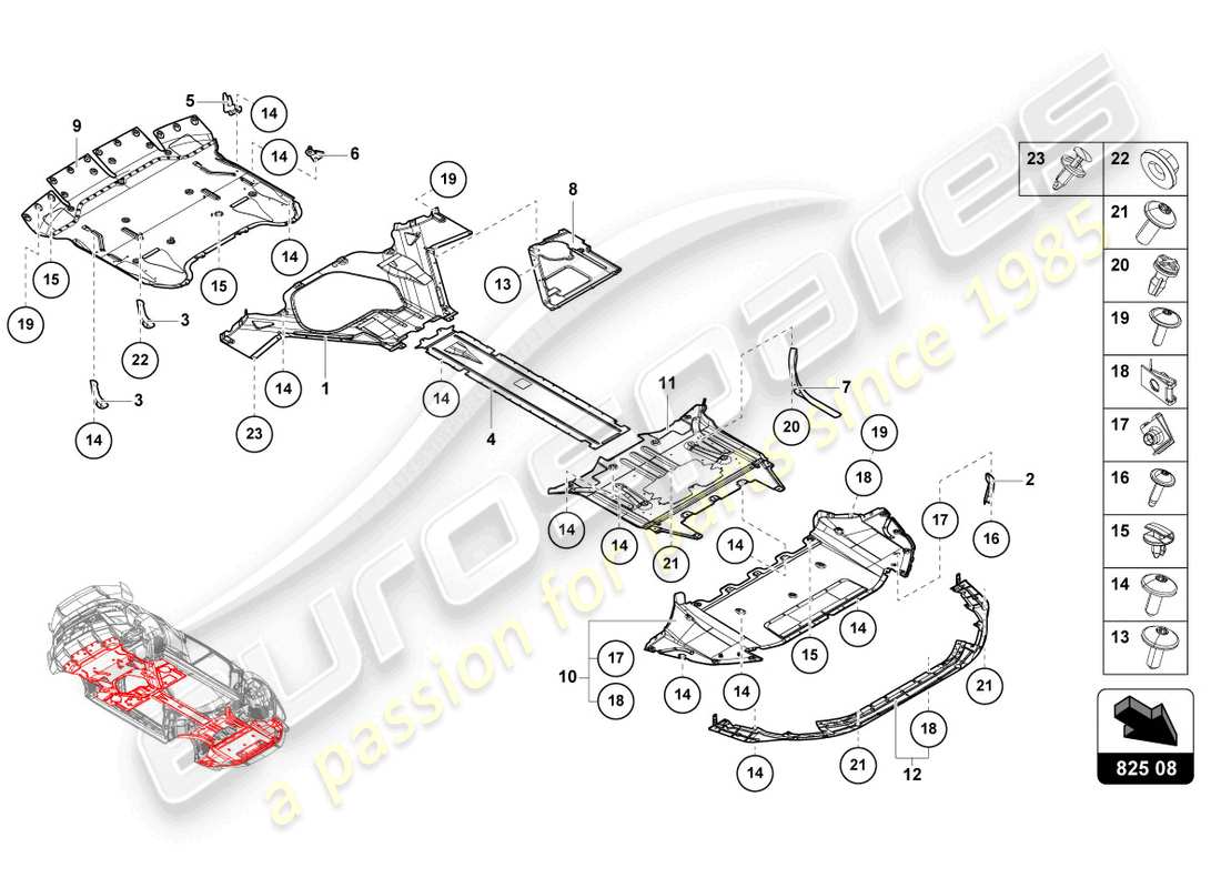 Lamborghini STO (2022) TRIM PANEL FOR FRAME LOWER SECTION Part Diagram