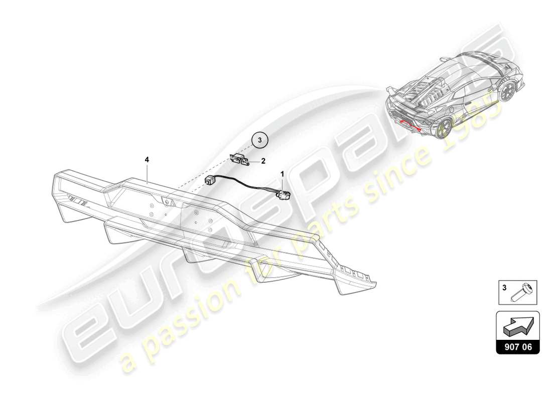 Lamborghini STO (2022) REVERSING CAMERA Part Diagram