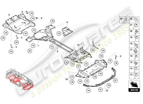 a part diagram from the Lamborghini Huracan STO parts catalogue